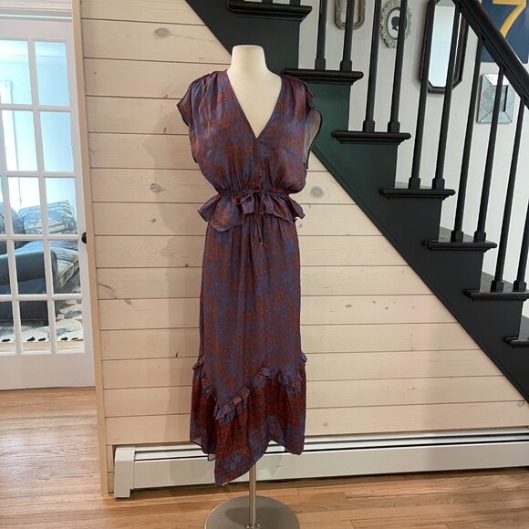 021New Free People Dreambound Maxi Skirt Red/Blue NWOT Sizes XS & L - Picture 4 of 11